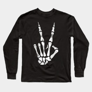 Peace Skeleton Hand Halloween Long Sleeve T-Shirt